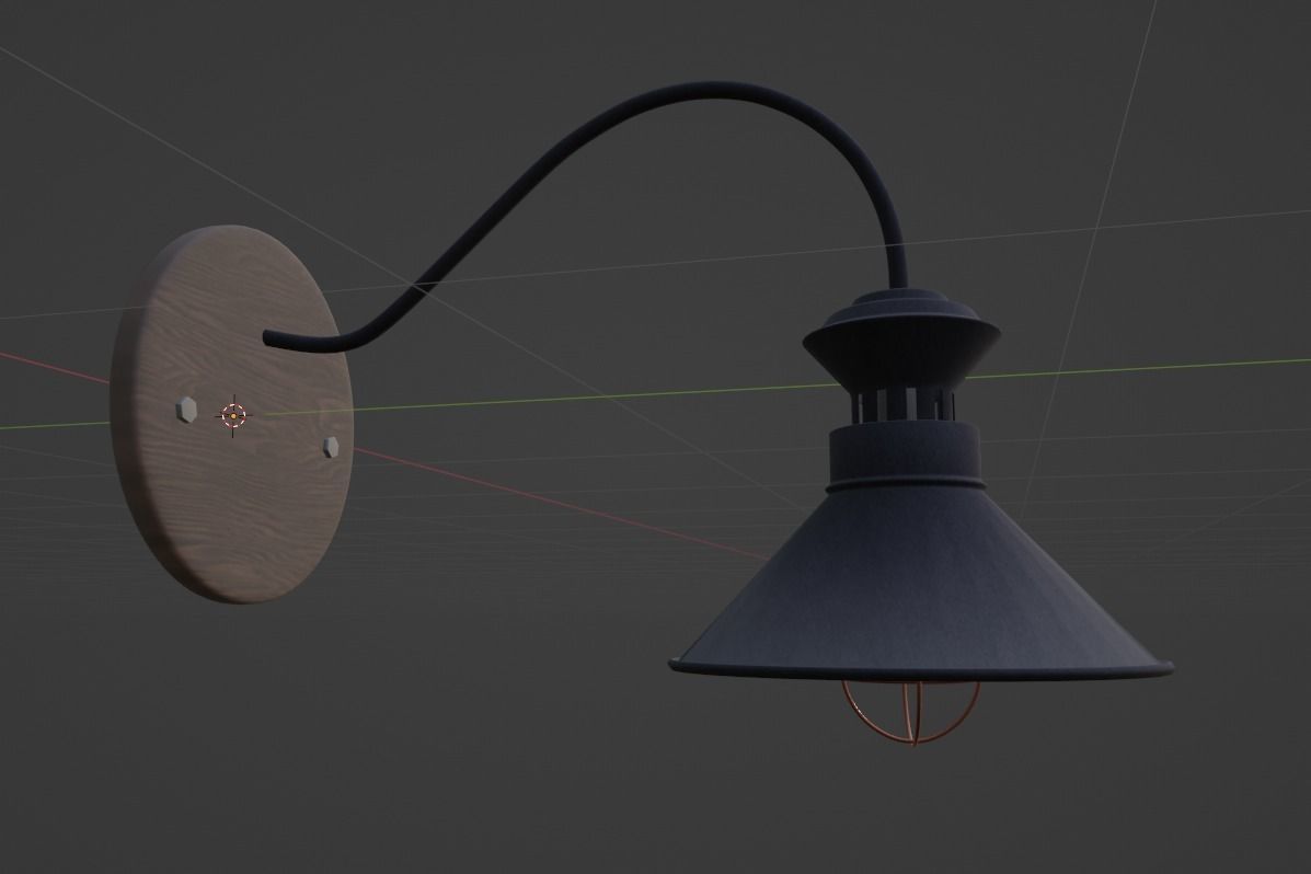 Wall lamp Low-poly 3D model_3