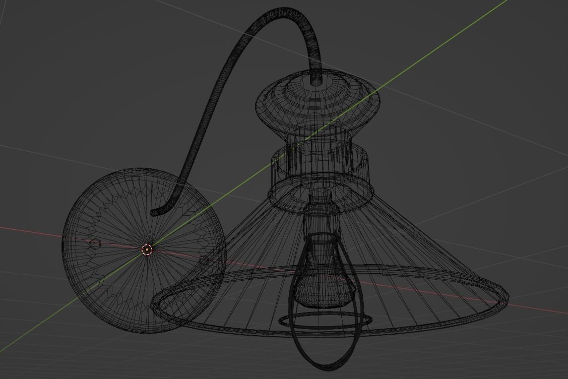 Wall lamp Low-poly 3D model_5