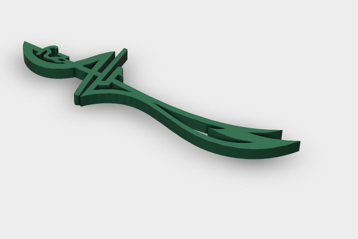 Elegant Zulfiqar Sword Pendant with Ali name  3D print model_2