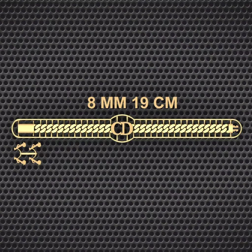 8 MM 19 CM CUBAN LINK CHAIN FOR BRACELET OR NECKLACE 3D print model_0