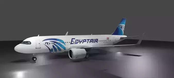 Egypt Air airbus a320neo 3D model Low-poly 3D model