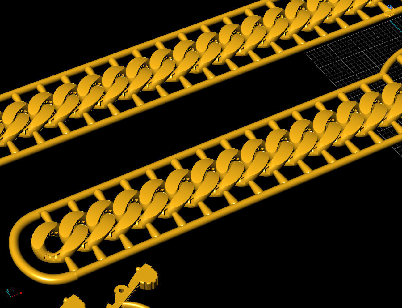 8 MM 45 CM CUBAN LINK CHAIN FOR BRACELET OR NECKLACE 3D print model_11