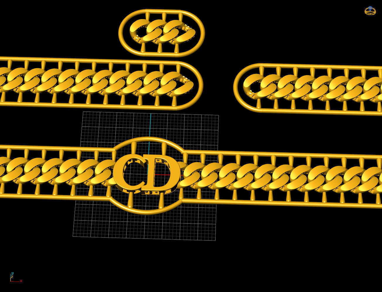 8 MM 45 CM CUBAN LINK CHAIN FOR BRACELET OR NECKLACE 3D print model_10