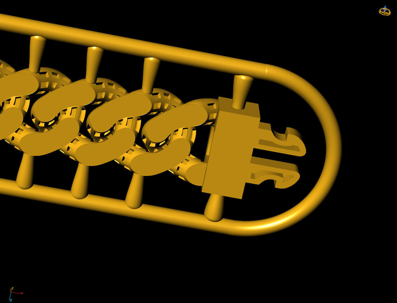 8 MM 45 CM CUBAN LINK CHAIN FOR BRACELET OR NECKLACE 3D print model_4