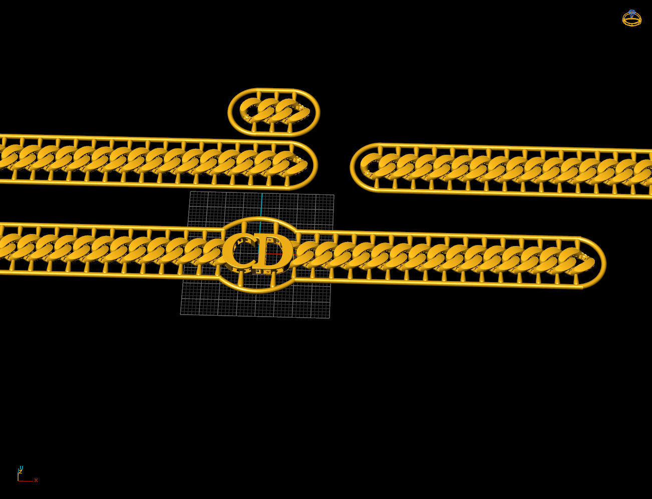 8 MM 45 CM CUBAN LINK CHAIN FOR BRACELET OR NECKLACE 3D print model_13