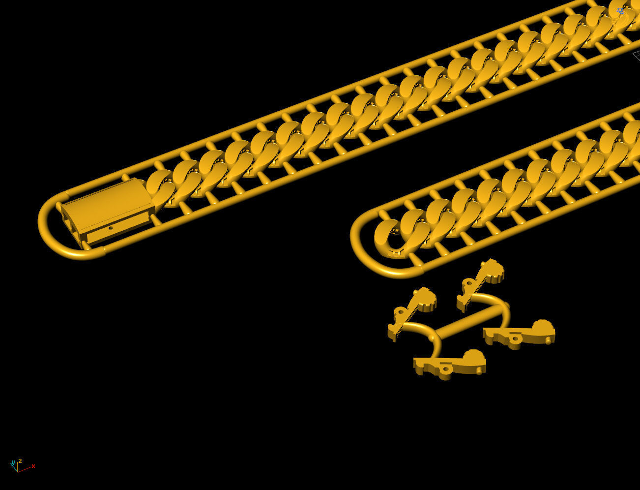 8 MM 45 CM CUBAN LINK CHAIN FOR BRACELET OR NECKLACE 3D print model_3