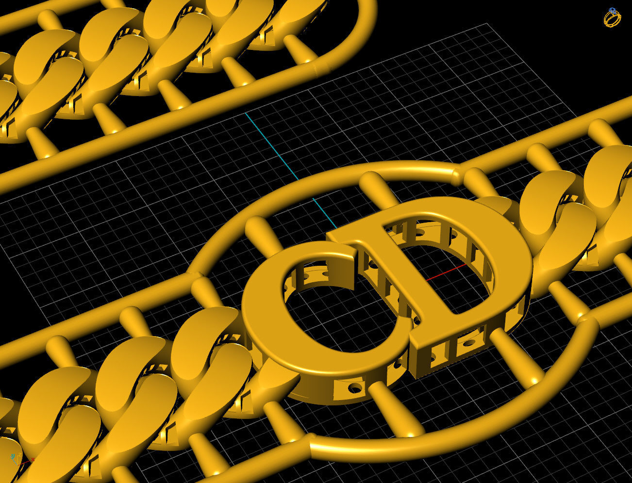 8 MM 45 CM CUBAN LINK CHAIN FOR BRACELET OR NECKLACE 3D print model_7