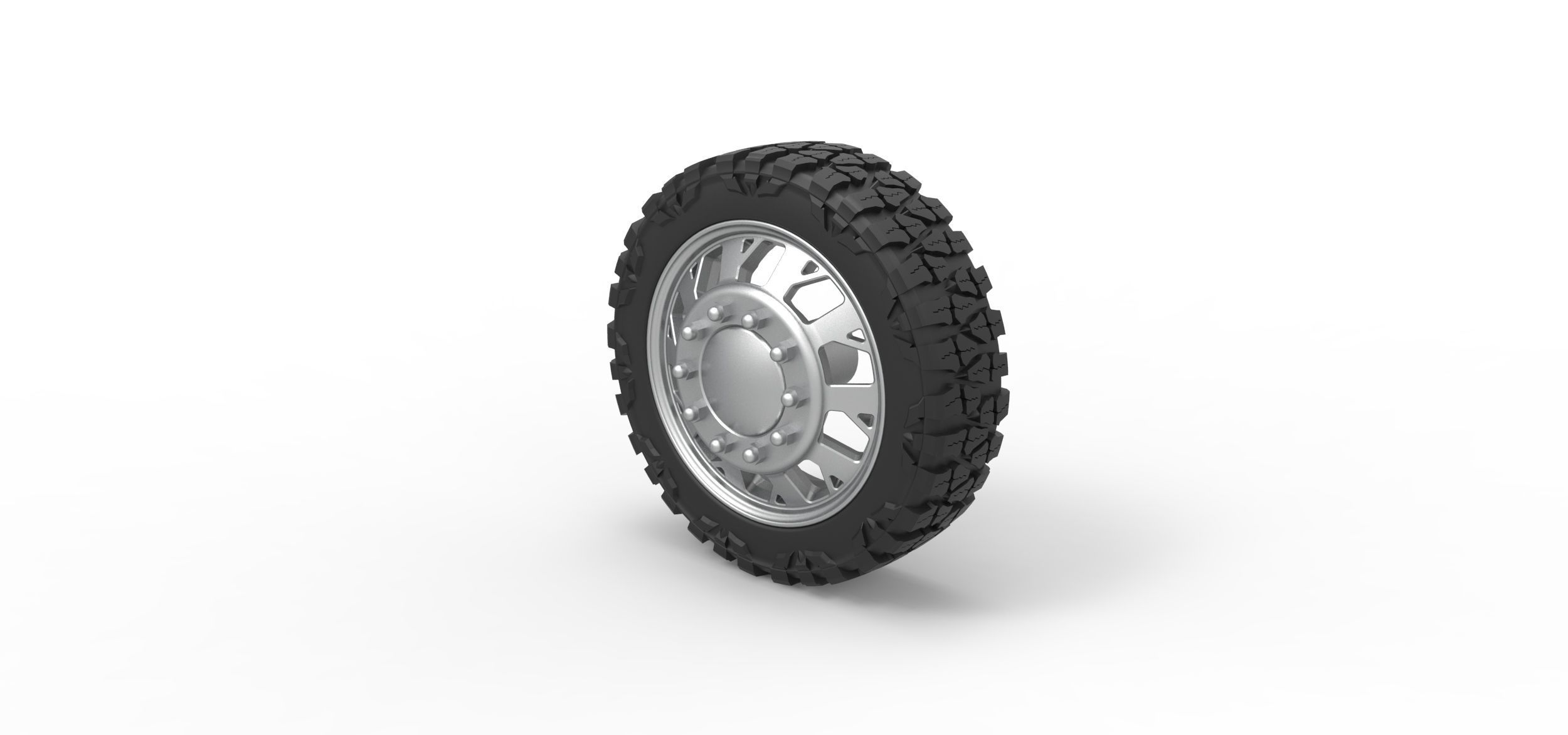 Front semi wheel for pickup V9 Scale 1 to 25 3D print model_6