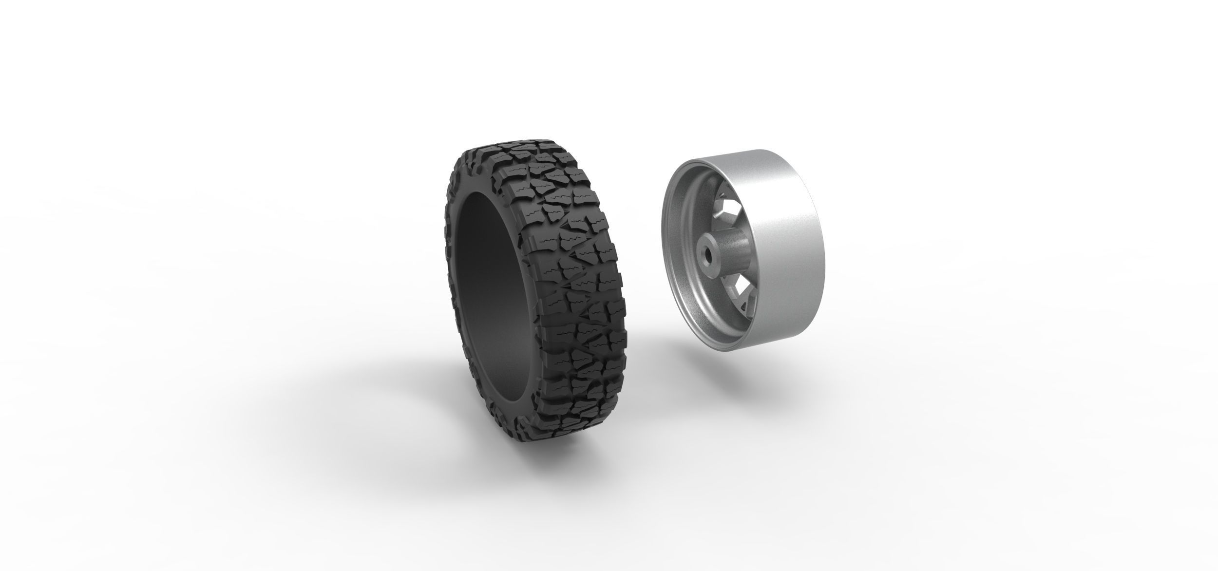 Front semi wheel for pickup V9 Scale 1 to 25 3D print model_9
