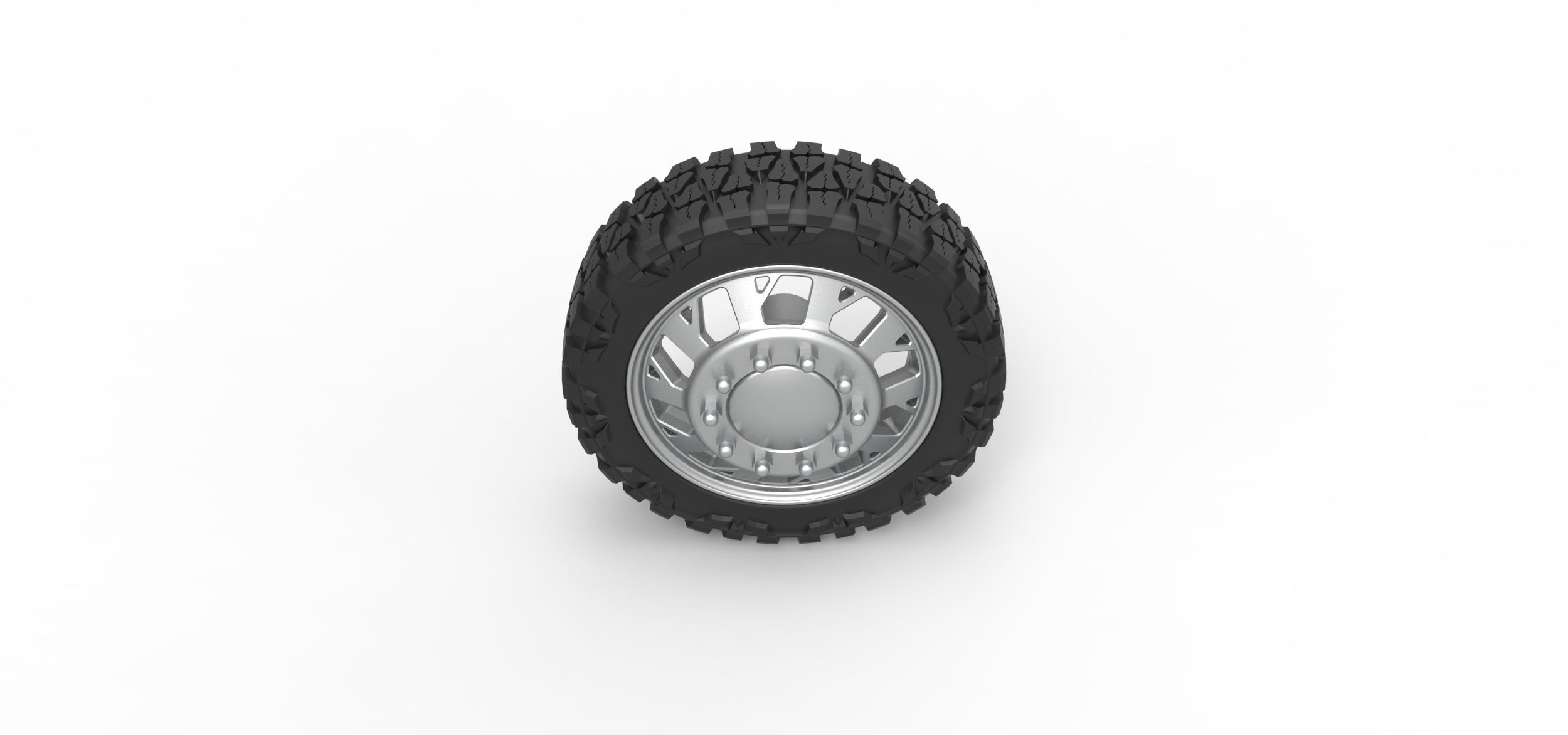 Front semi wheel for pickup V9 Scale 1 to 25 3D print model_5