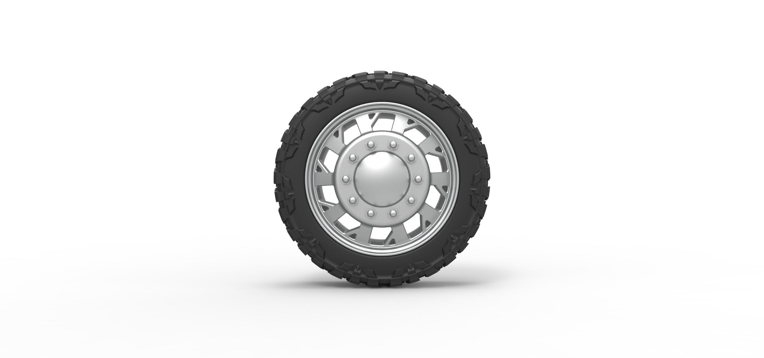 Front semi wheel for pickup V9 Scale 1 to 25 3D print model_4