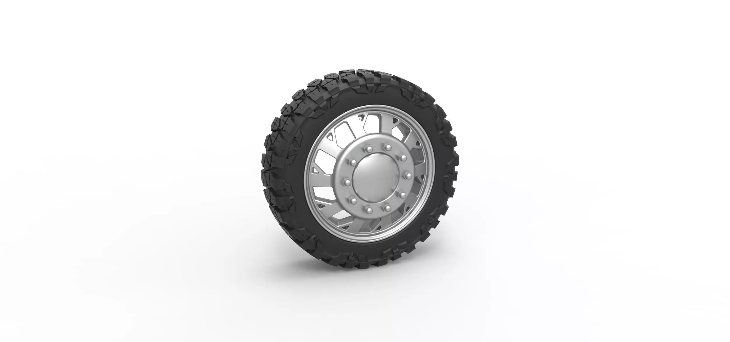 Front semi wheel for pickup V9 Scale 1 to 25 3D print model_0