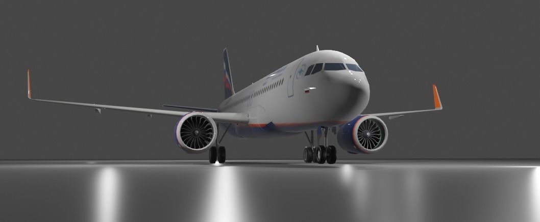 Aeroflot Airbus a320neo 3D Model Low-poly 3D model_3