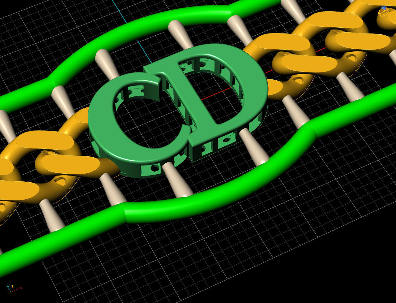 8 MM 16 CM CUBAN LINK CHAIN FOR BRACELET OR NECKLACE 3D print model_12