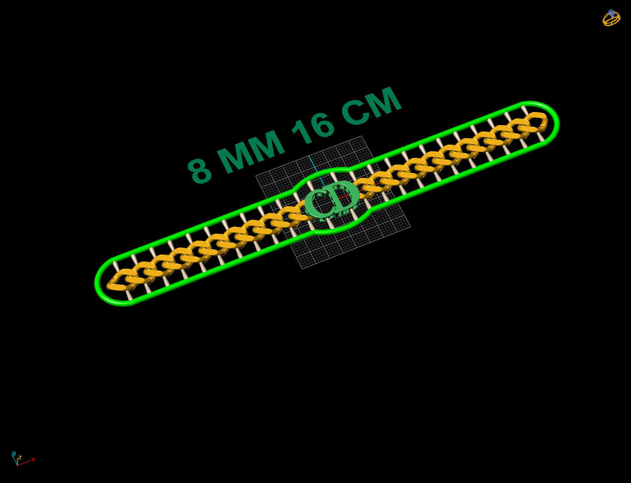 8 MM 16 CM CUBAN LINK CHAIN FOR BRACELET OR NECKLACE 3D print model_3