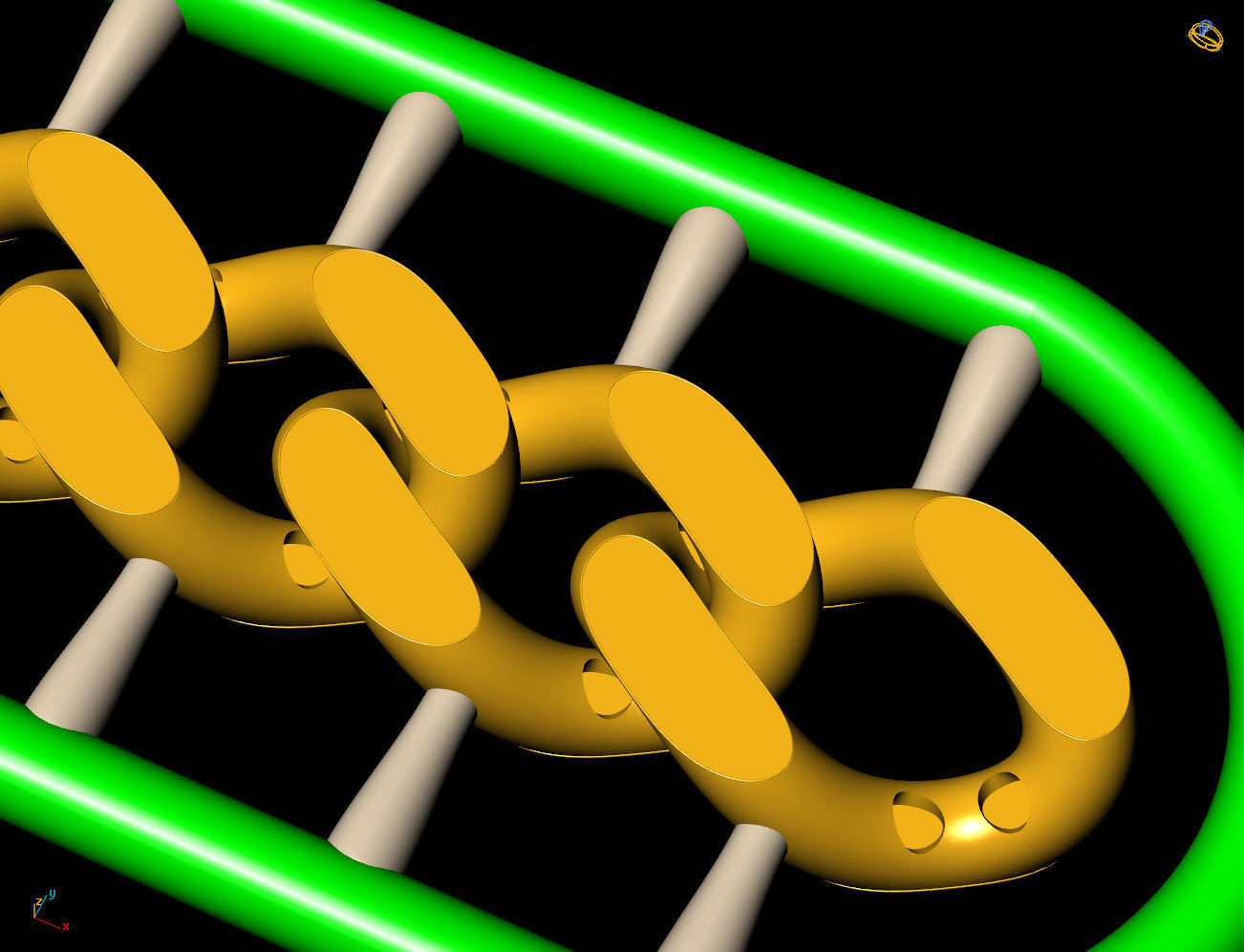 8 MM 16 CM CUBAN LINK CHAIN FOR BRACELET OR NECKLACE 3D print model_4