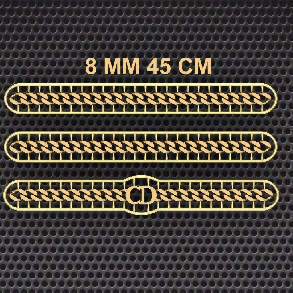 8 MM 45 CM CUBAN LINK CHAIN FOR BRACELET OR NECKLACE 3D print model_0