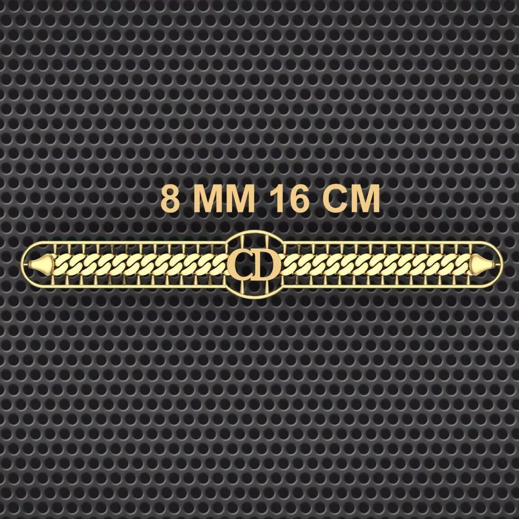8 MM 16 CM CUBAN LINK CHAIN FOR BRACELET OR NECKLACE 3D print model_0
