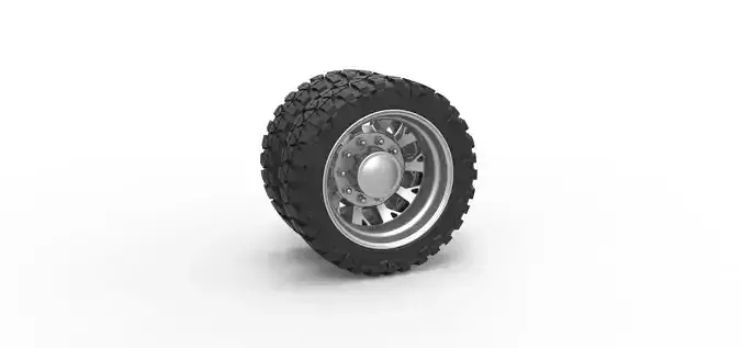 Rear semi wheel for pickup V9 Scale 1 to 25