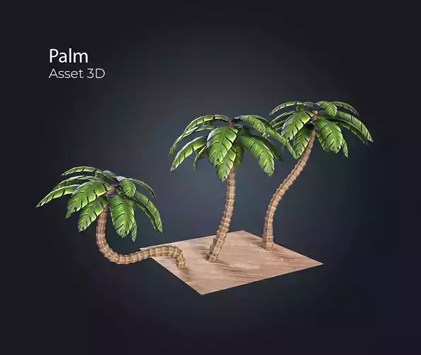 Palm V1 Low-poly 3D model