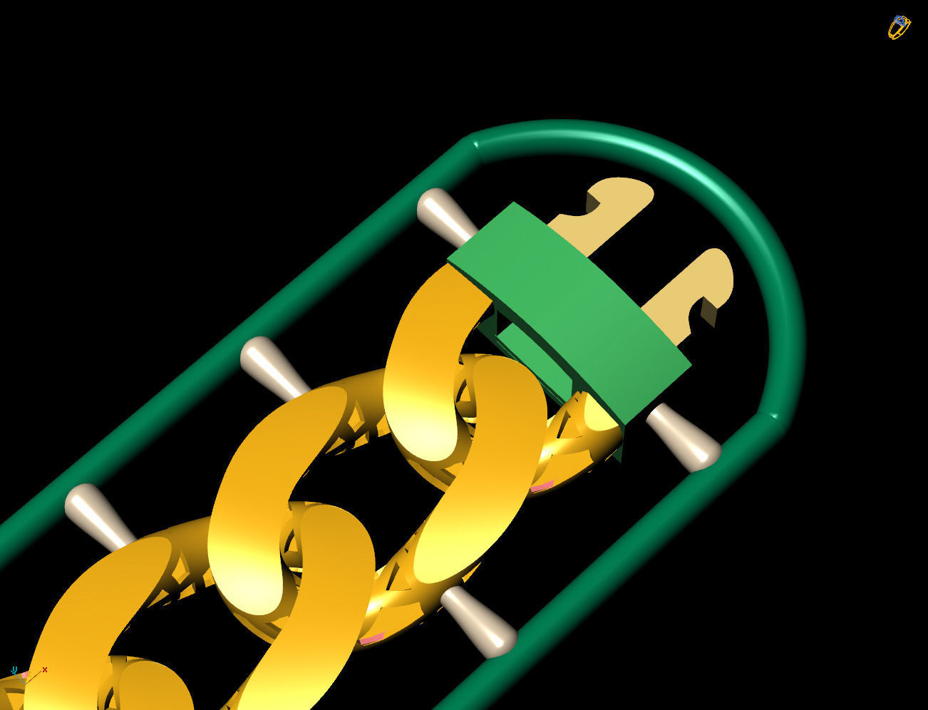 10 MM 18 CM CUBAN LINK CHAIN FOR BRACELET OR NECKLACE 3D print model_8