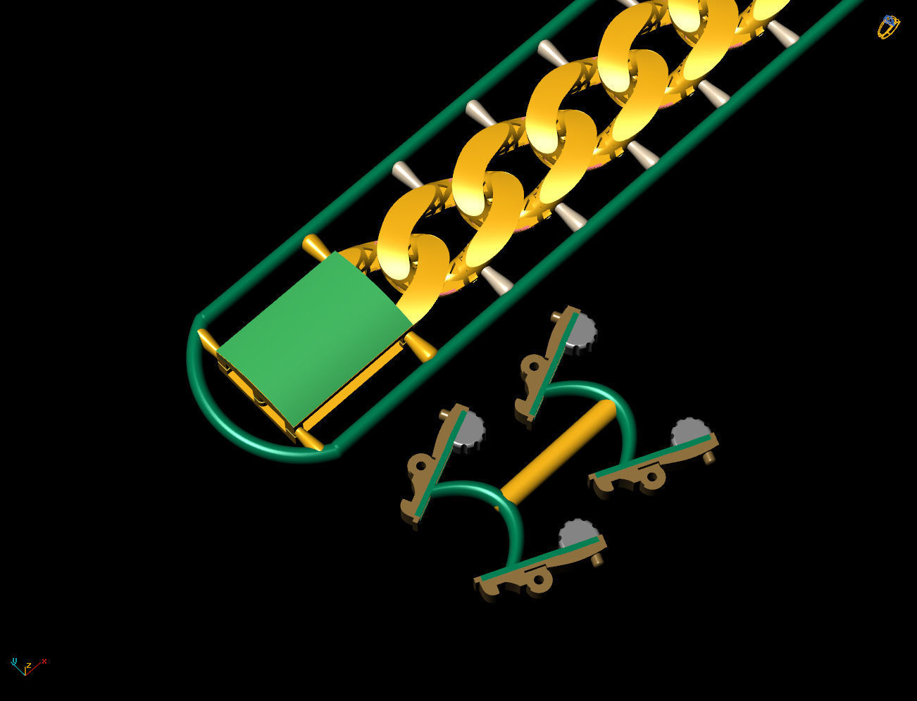 10 MM 18 CM CUBAN LINK CHAIN FOR BRACELET OR NECKLACE 3D print model_4