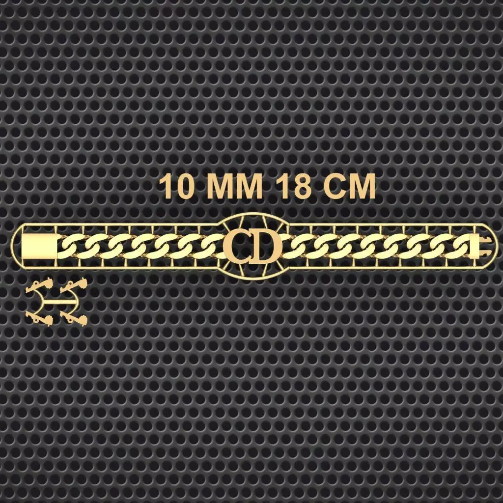 10 MM 18 CM CUBAN LINK CHAIN FOR BRACELET OR NECKLACE 3D print model_0