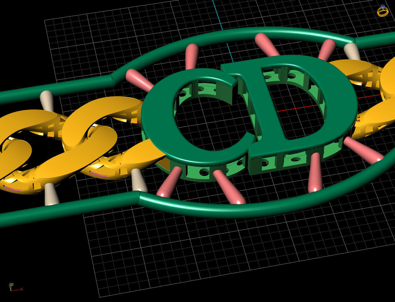 10 MM 18 CM CUBAN LINK CHAIN FOR BRACELET OR NECKLACE 3D print model_10