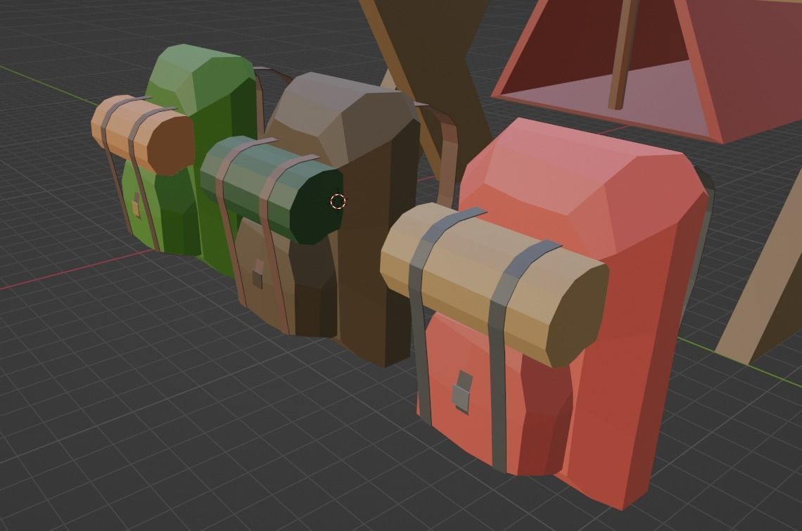 Stylized camping assets pack Free low-poly 3D model_3