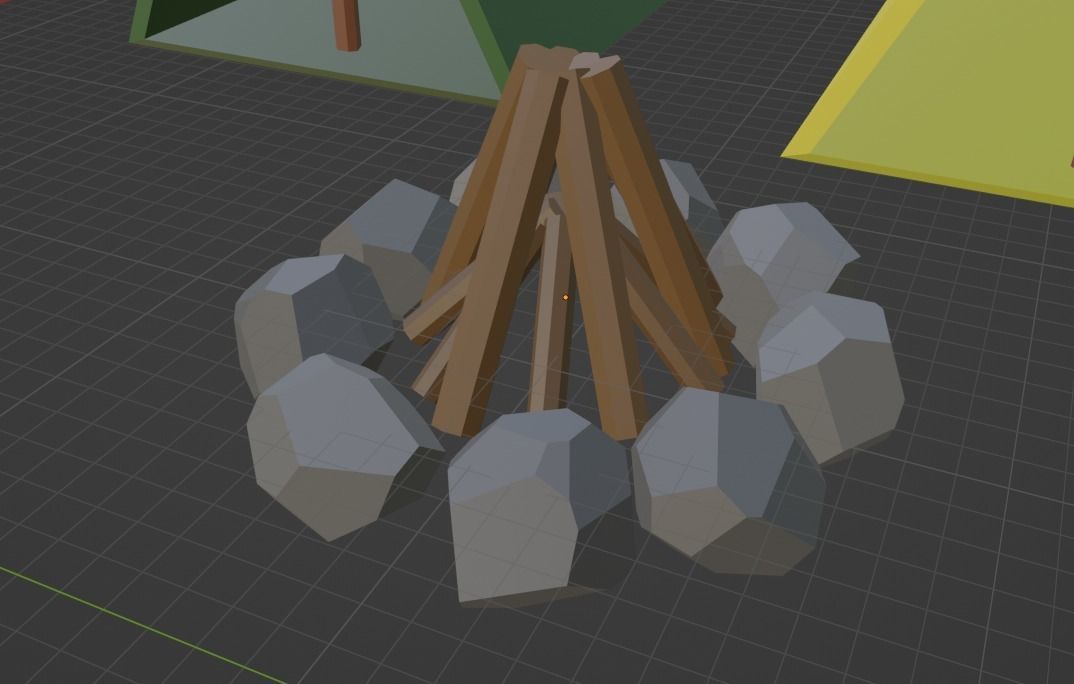 Stylized camping assets pack Free low-poly 3D model_4