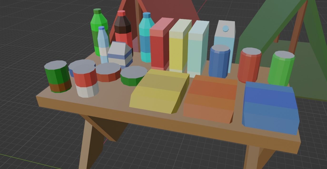 Stylized camping assets pack Free low-poly 3D model_2