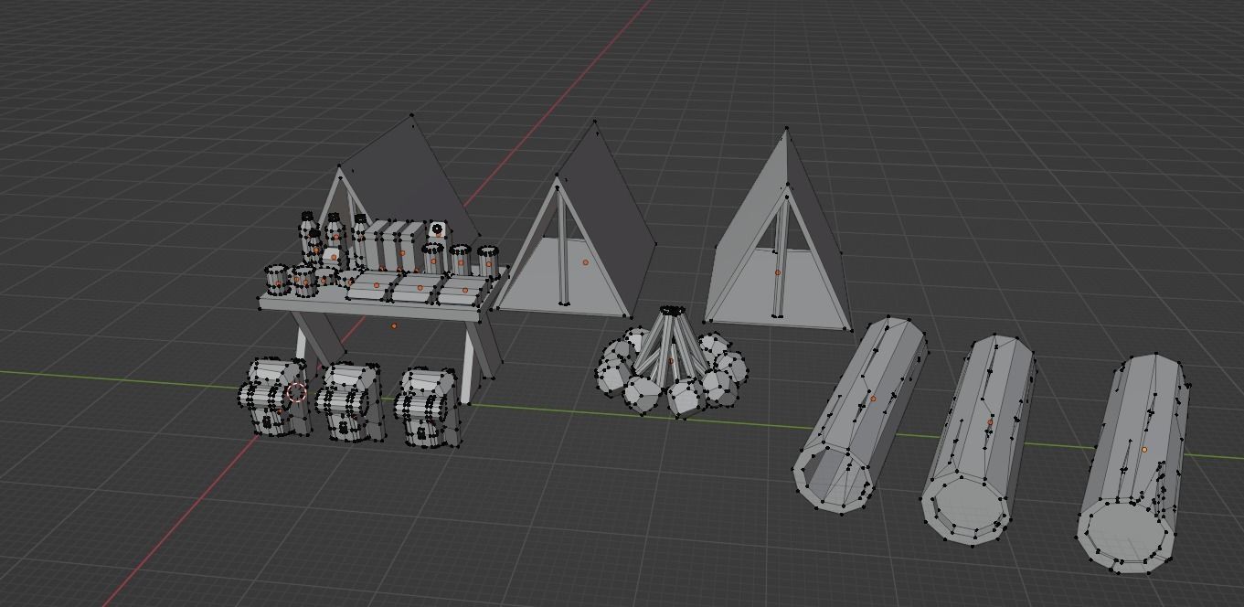 Stylized camping assets pack Free low-poly 3D model_5
