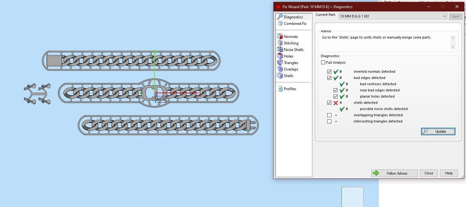 10 MM 45 CM CUBAN LINK CHAIN FOR BRACELET OR NECKLACE 3D print model_1