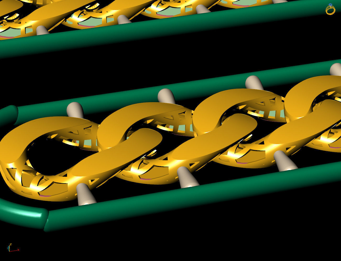 10 MM 45 CM CUBAN LINK CHAIN FOR BRACELET OR NECKLACE 3D print model_10