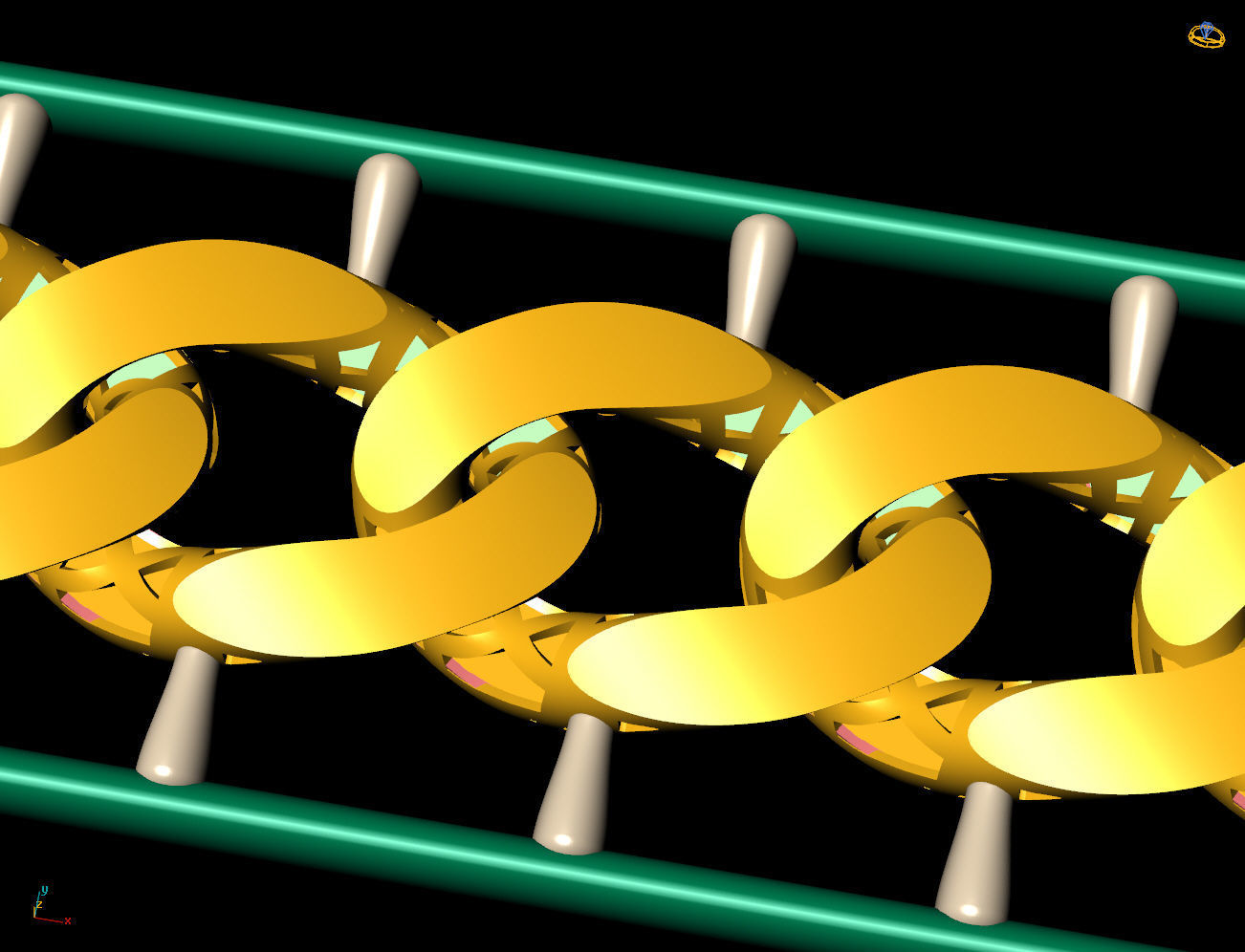 10 MM 45 CM CUBAN LINK CHAIN FOR BRACELET OR NECKLACE 3D print model_8