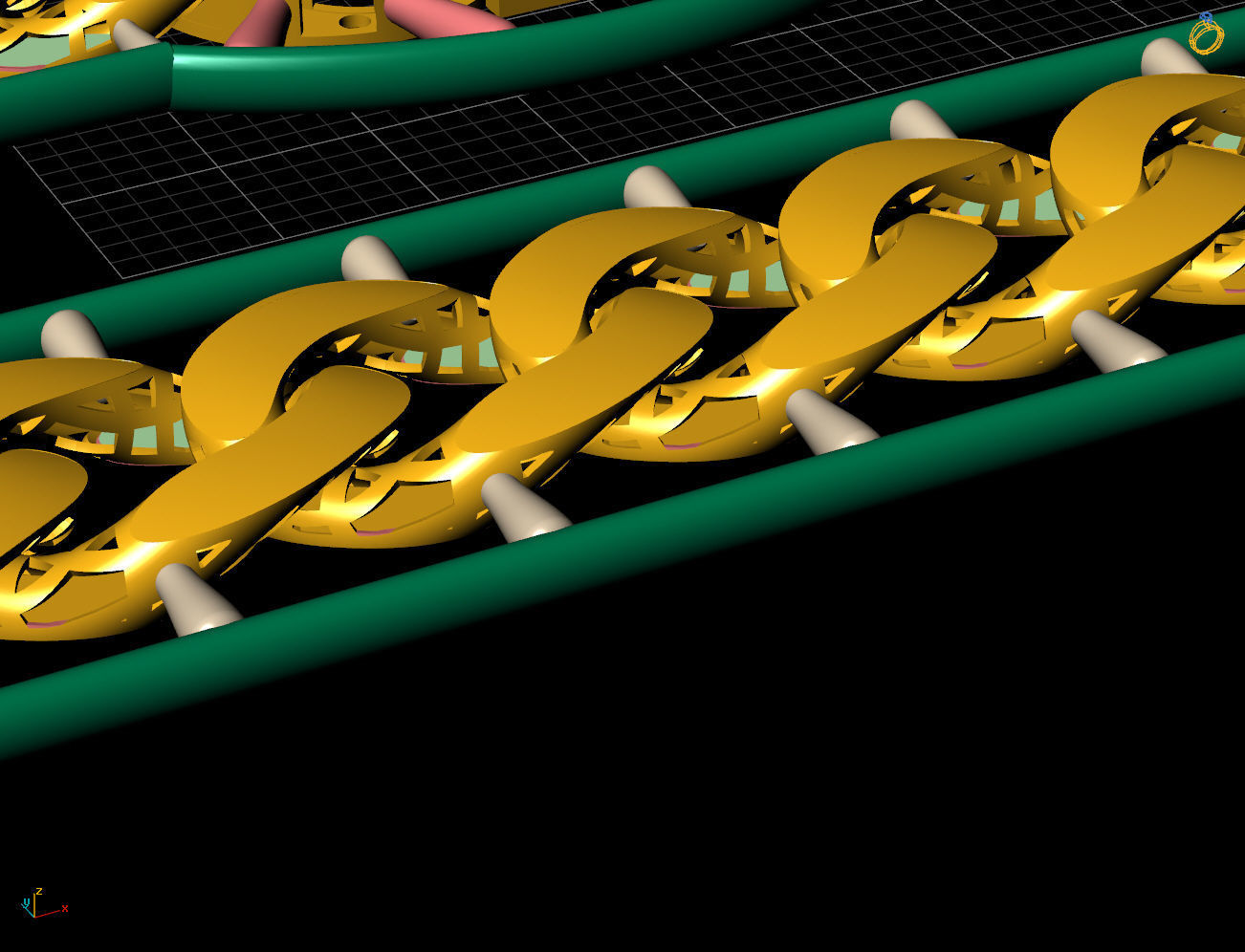 10 MM 45 CM CUBAN LINK CHAIN FOR BRACELET OR NECKLACE 3D print model_2