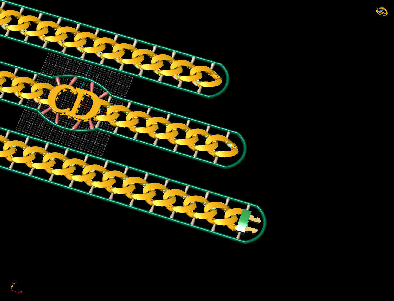 10 MM 45 CM CUBAN LINK CHAIN FOR BRACELET OR NECKLACE 3D print model_3