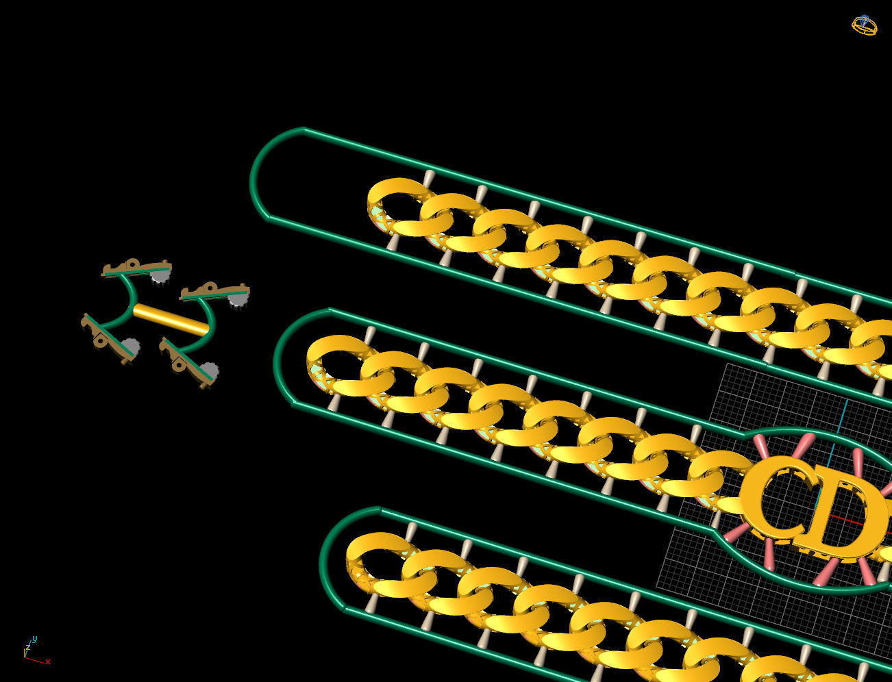 10 MM 45 CM CUBAN LINK CHAIN FOR BRACELET OR NECKLACE 3D print model_6