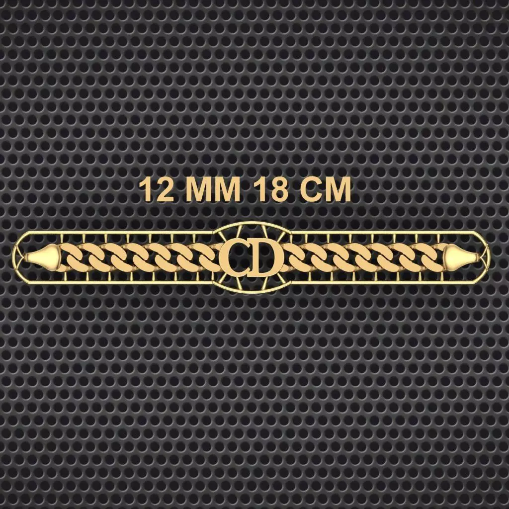 12 MM 18 CM CUBAN LINK CHAIN FOR BRACELET OR NECKLACE 3D print model_0