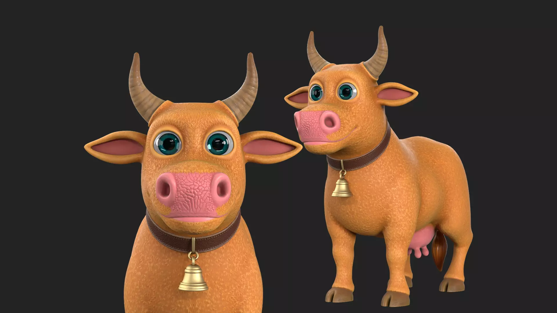 Cartoon Cow V4 Low-poly 3D model