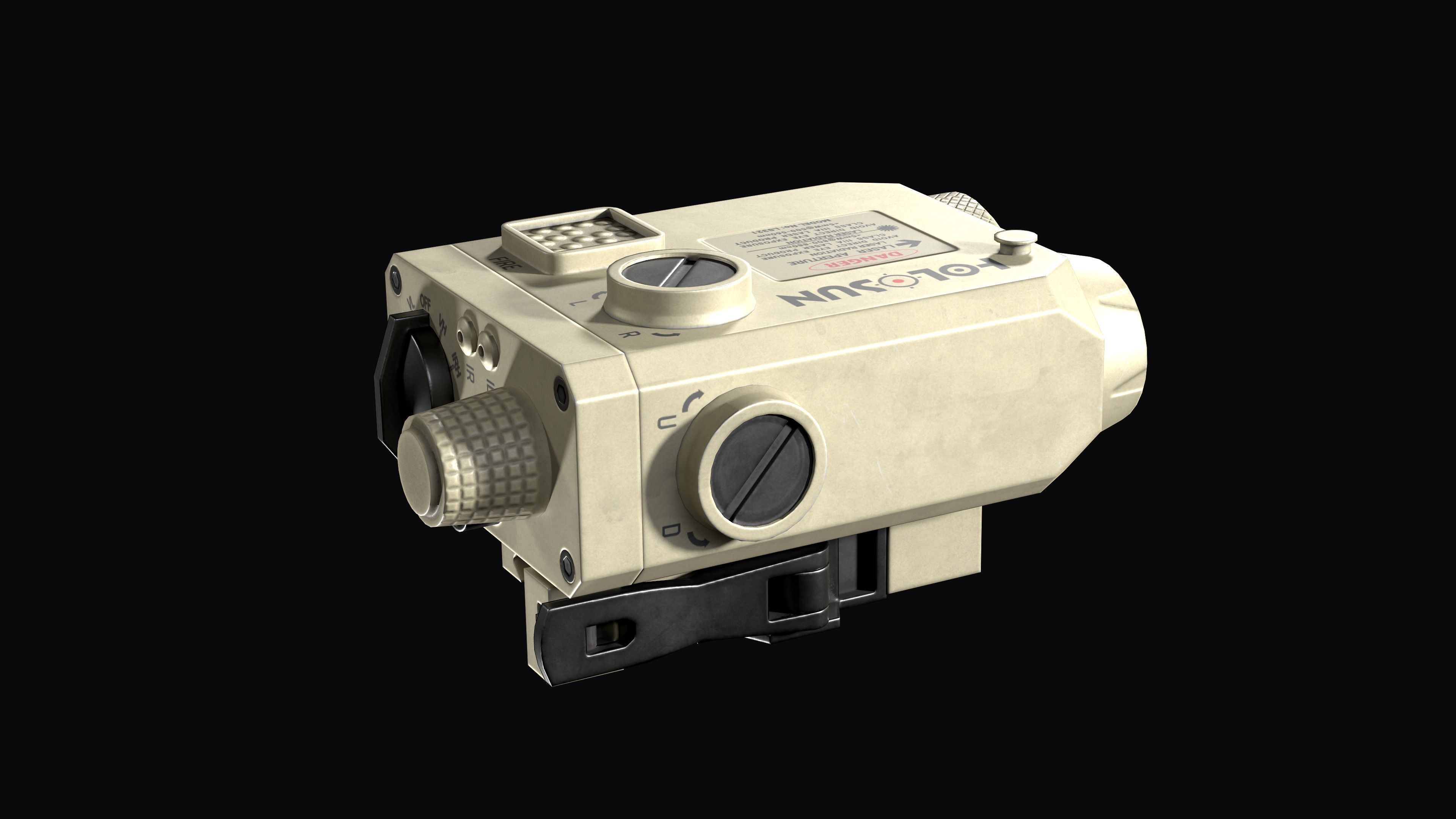 Tactical device Laser Sight Holosun LS321 Low-poly 3D model_9