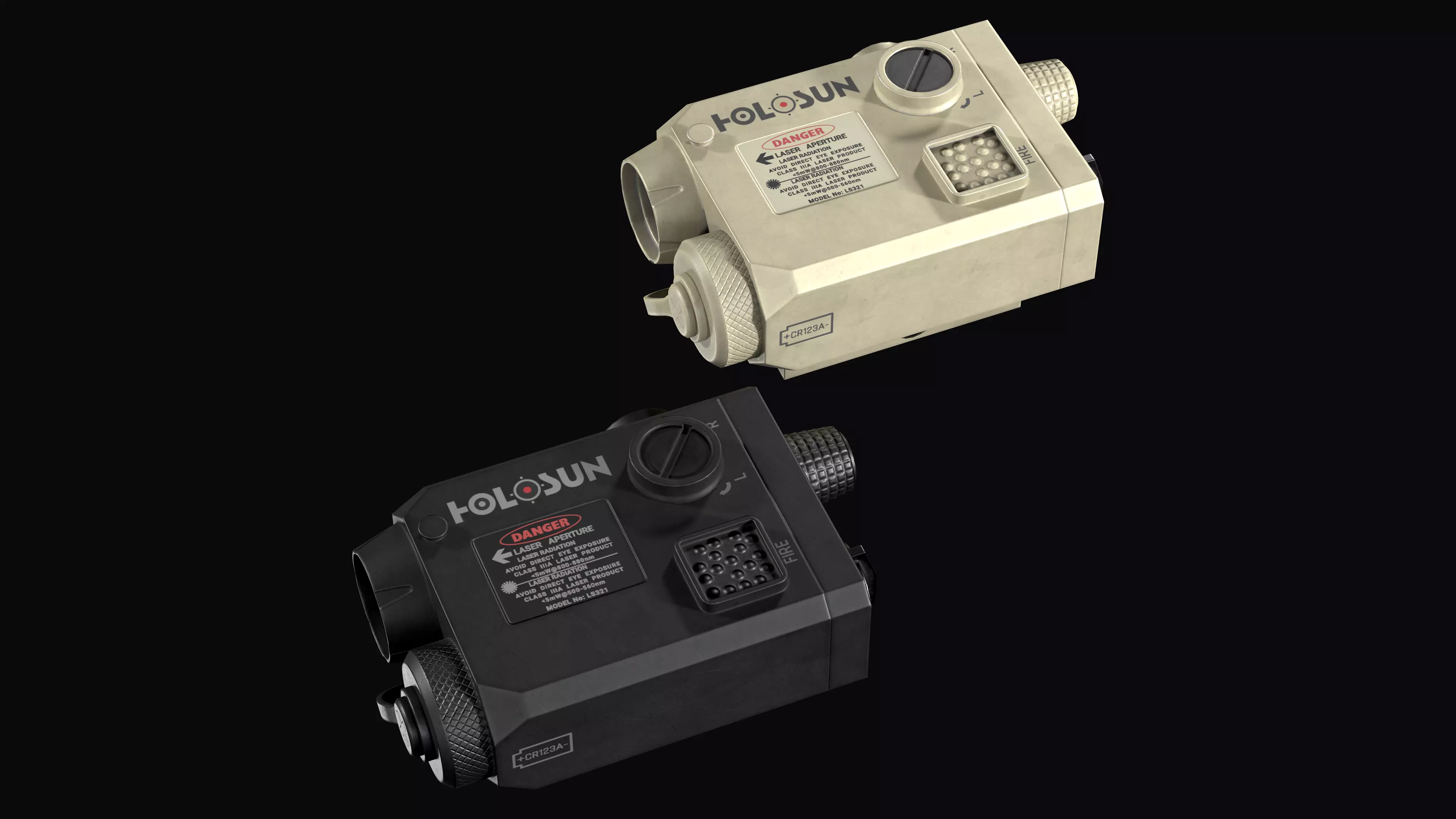 Tactical device Laser Sight Holosun LS321 Low-poly 3D model_0