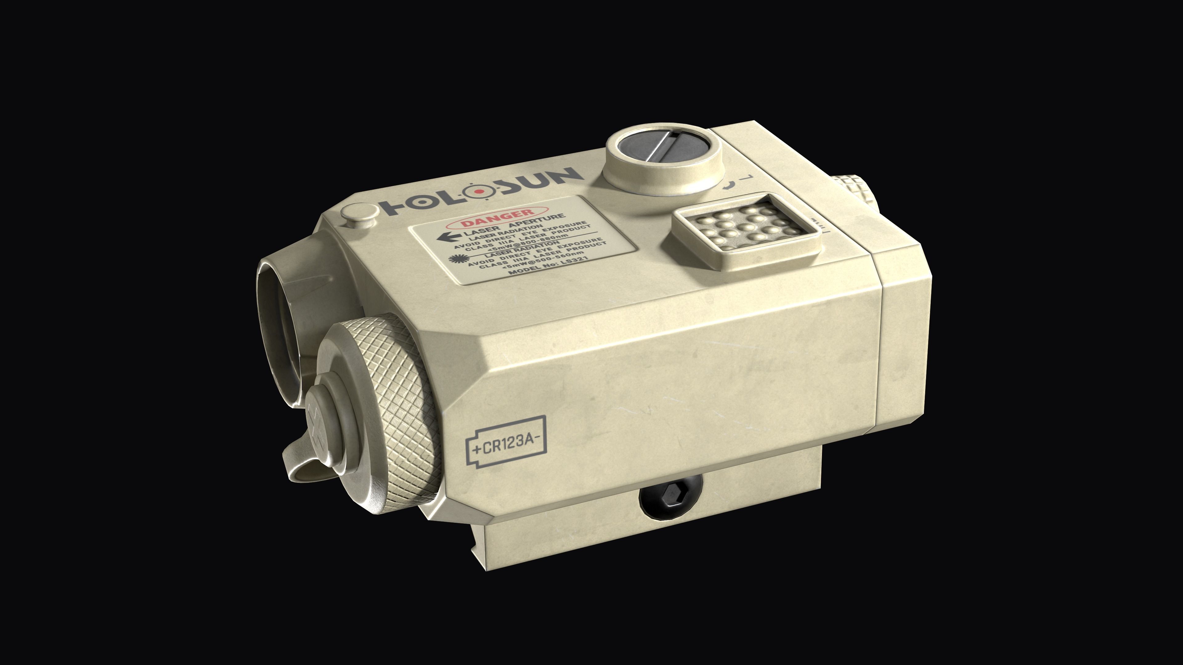 Tactical device Laser Sight Holosun LS321 Low-poly 3D model_7