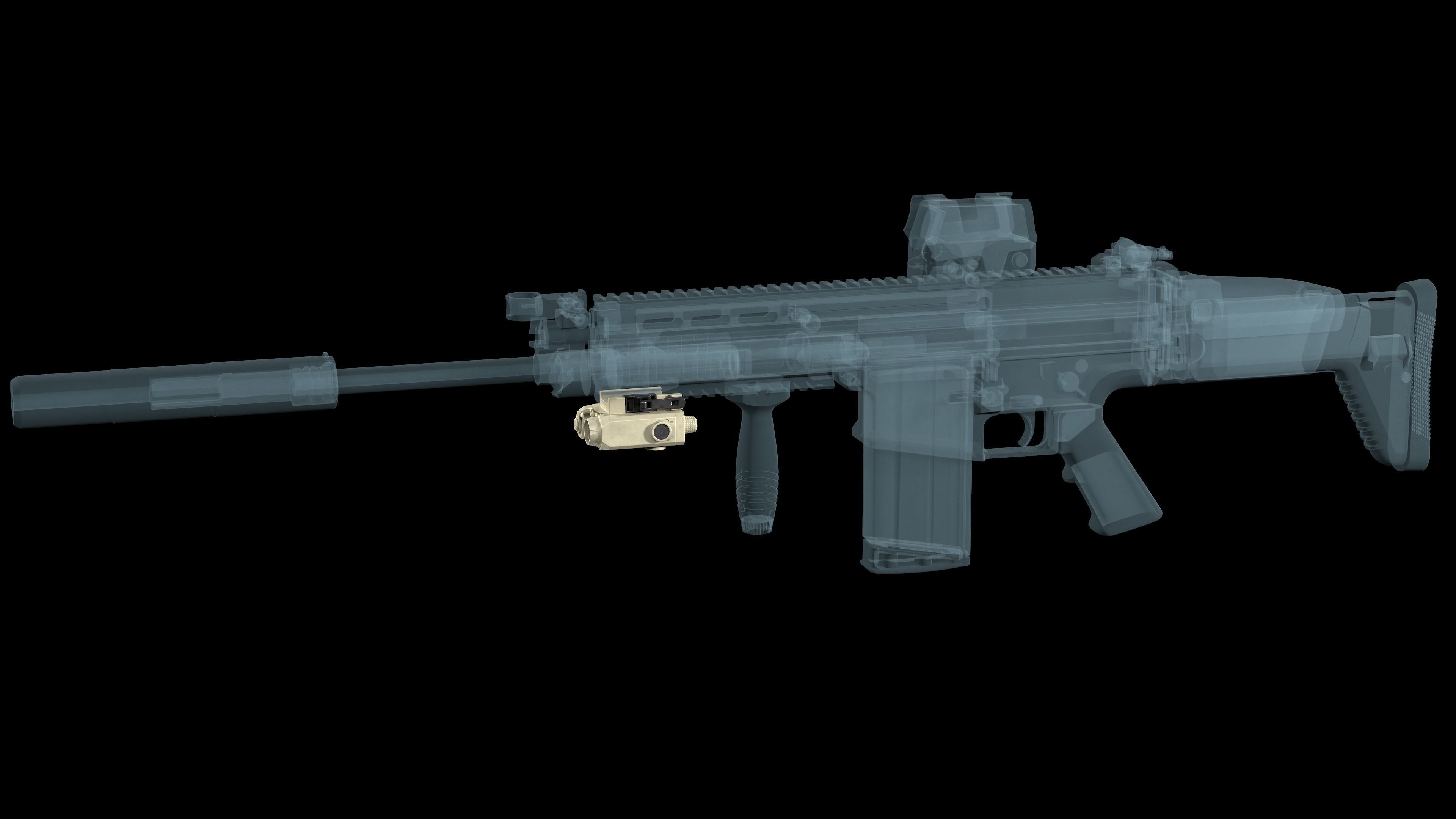 Tactical device Laser Sight Holosun LS321 Low-poly 3D model_4