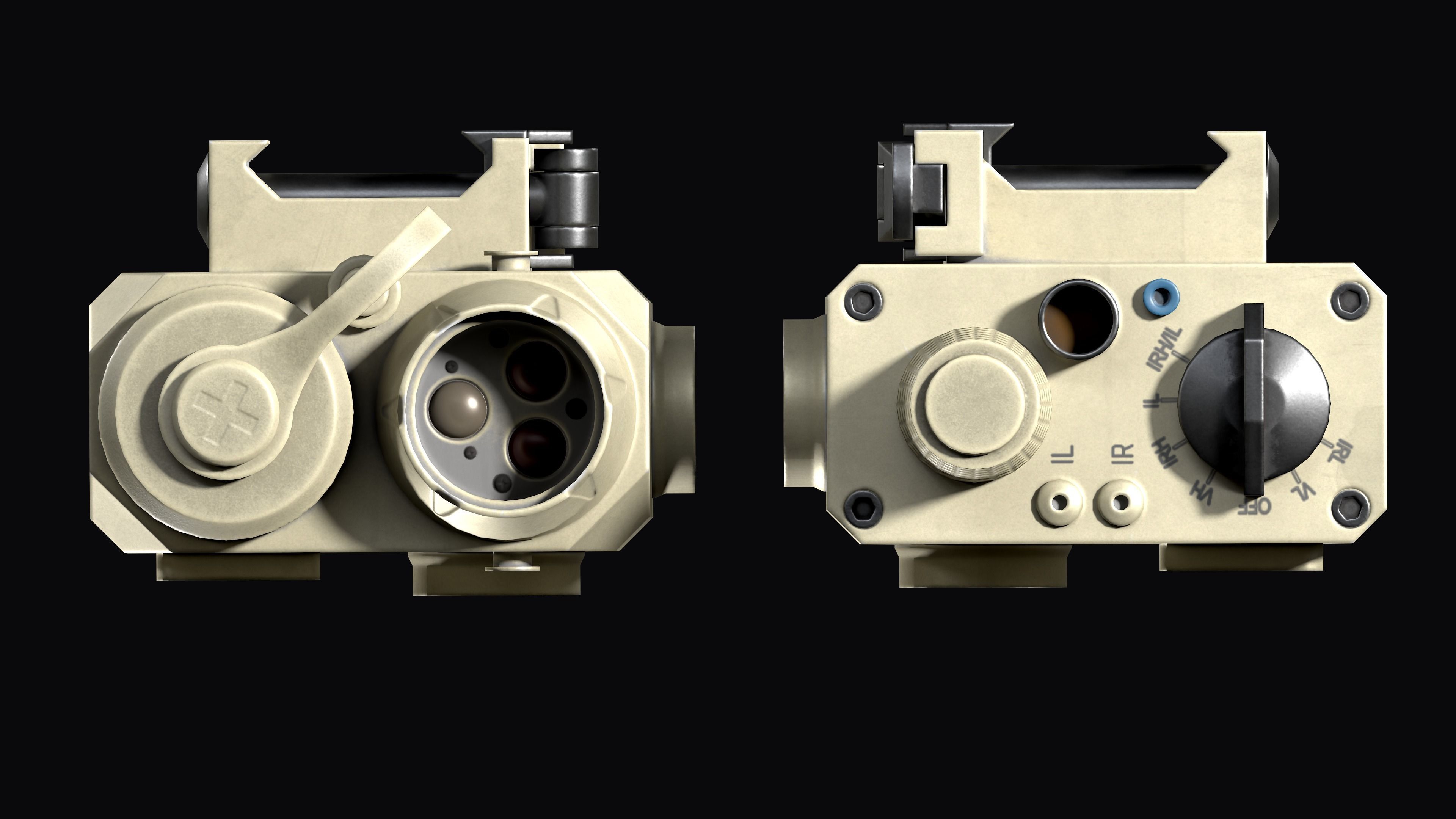 Tactical device Laser Sight Holosun LS321 Low-poly 3D model_15