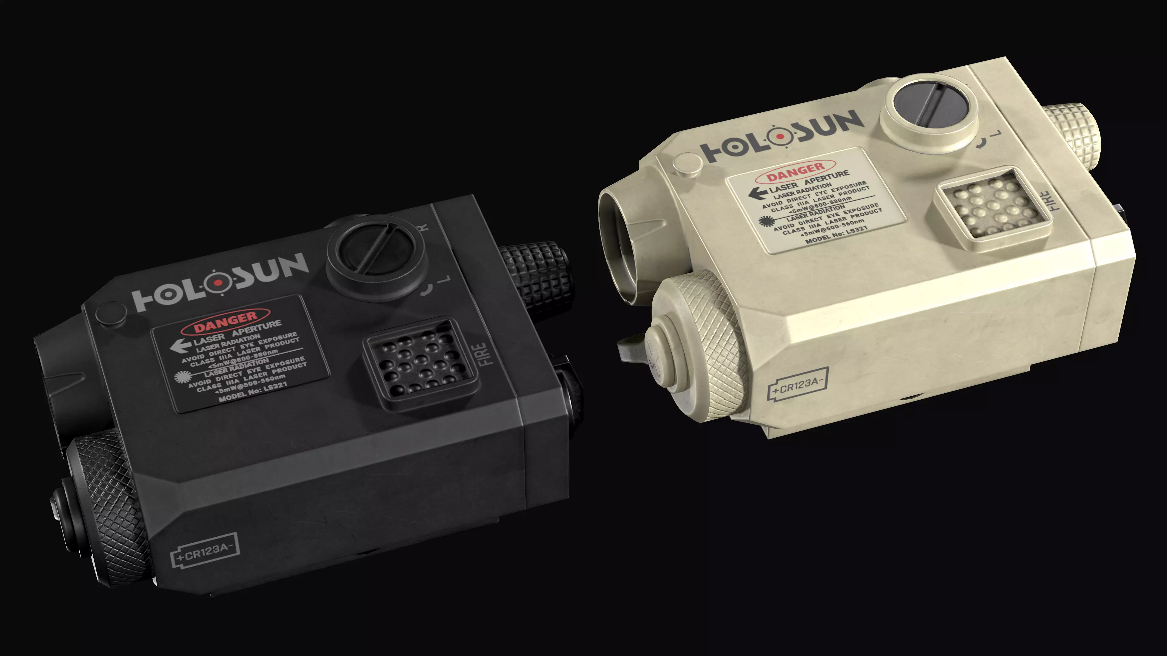 3D model Tactical device Laser Sight Holosun LS321 VR / AR / low