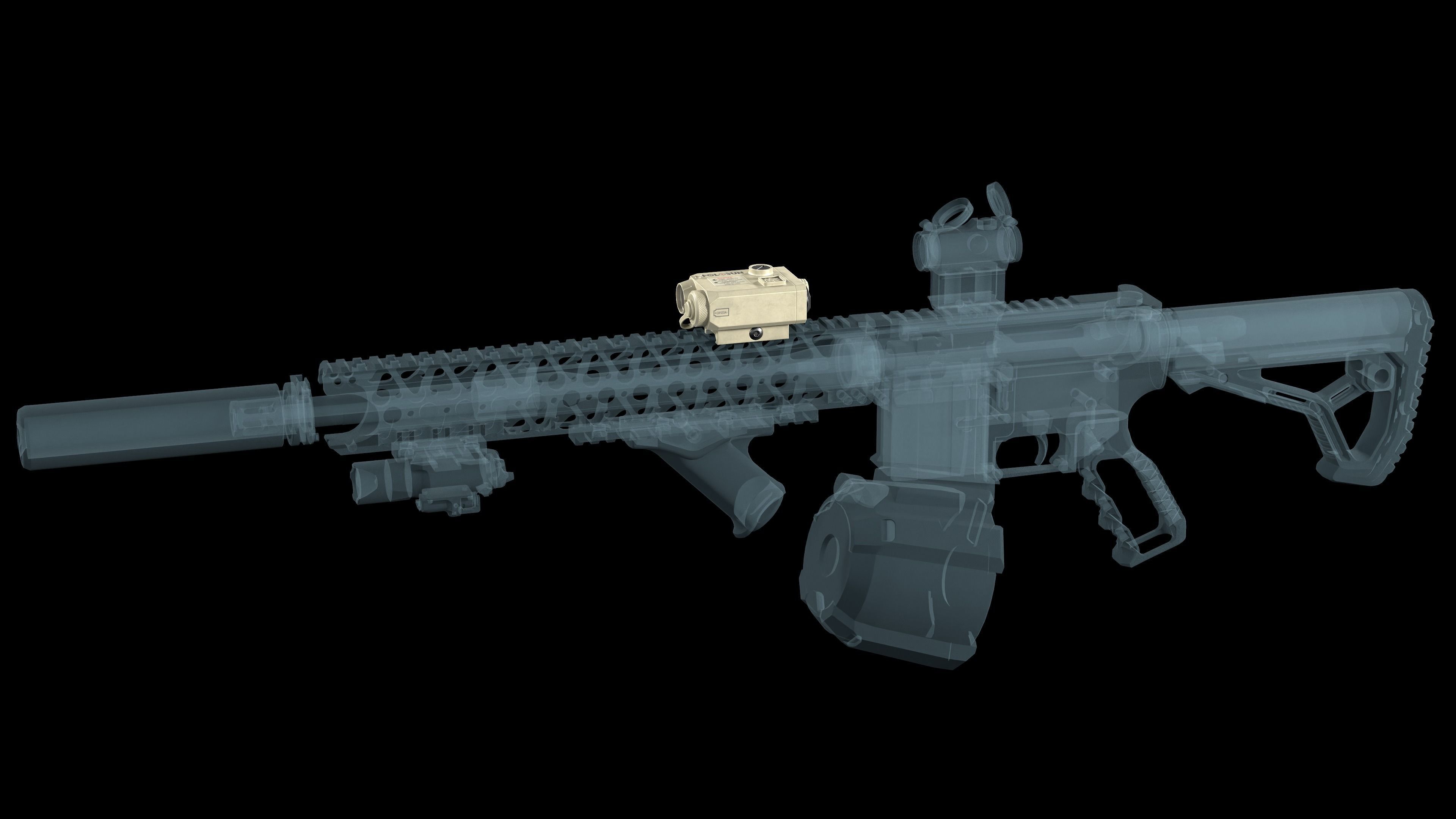 Tactical device Laser Sight Holosun LS321 Low-poly 3D model_3