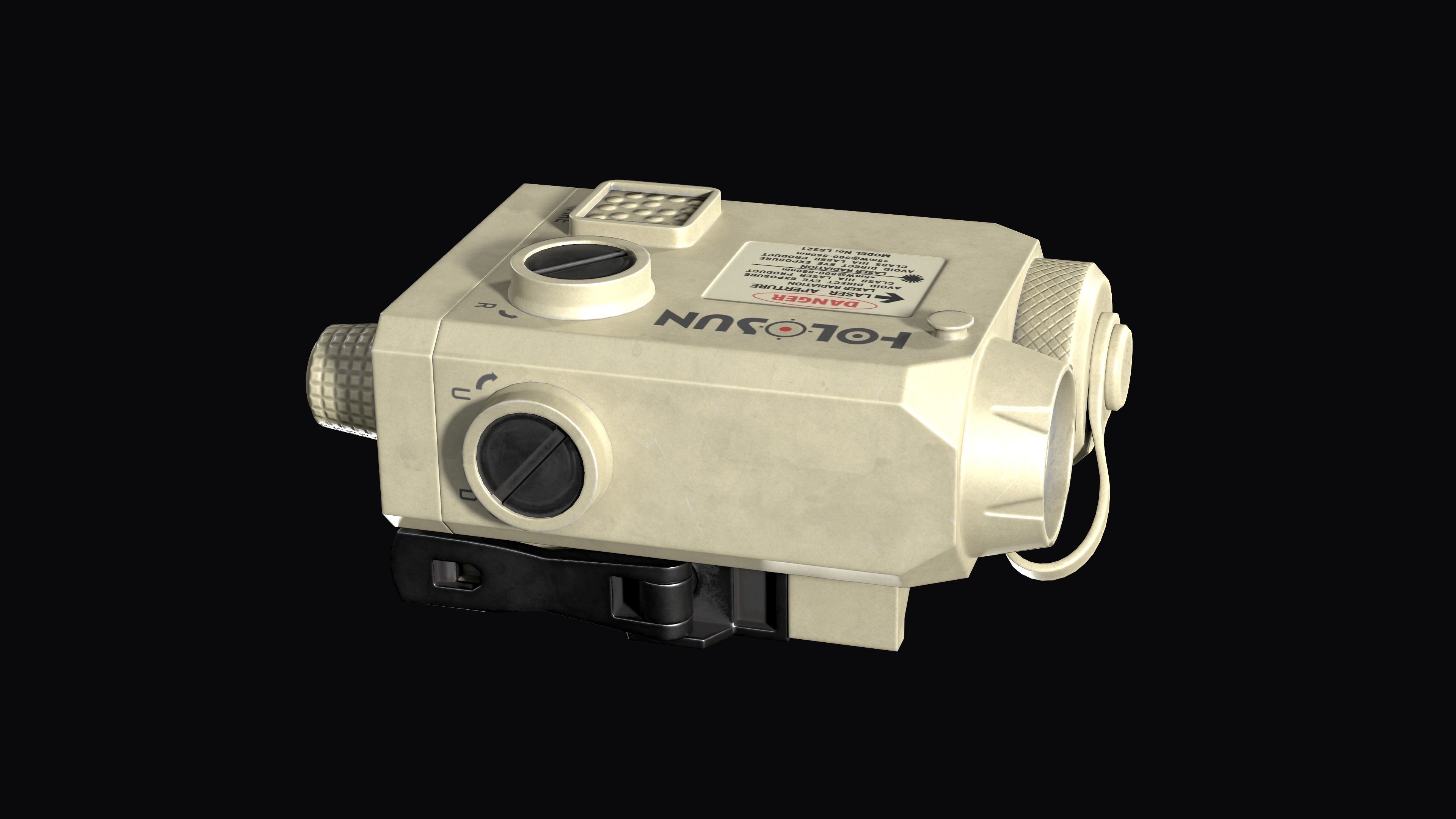 Tactical device Laser Sight Holosun LS321 Low-poly 3D model_10