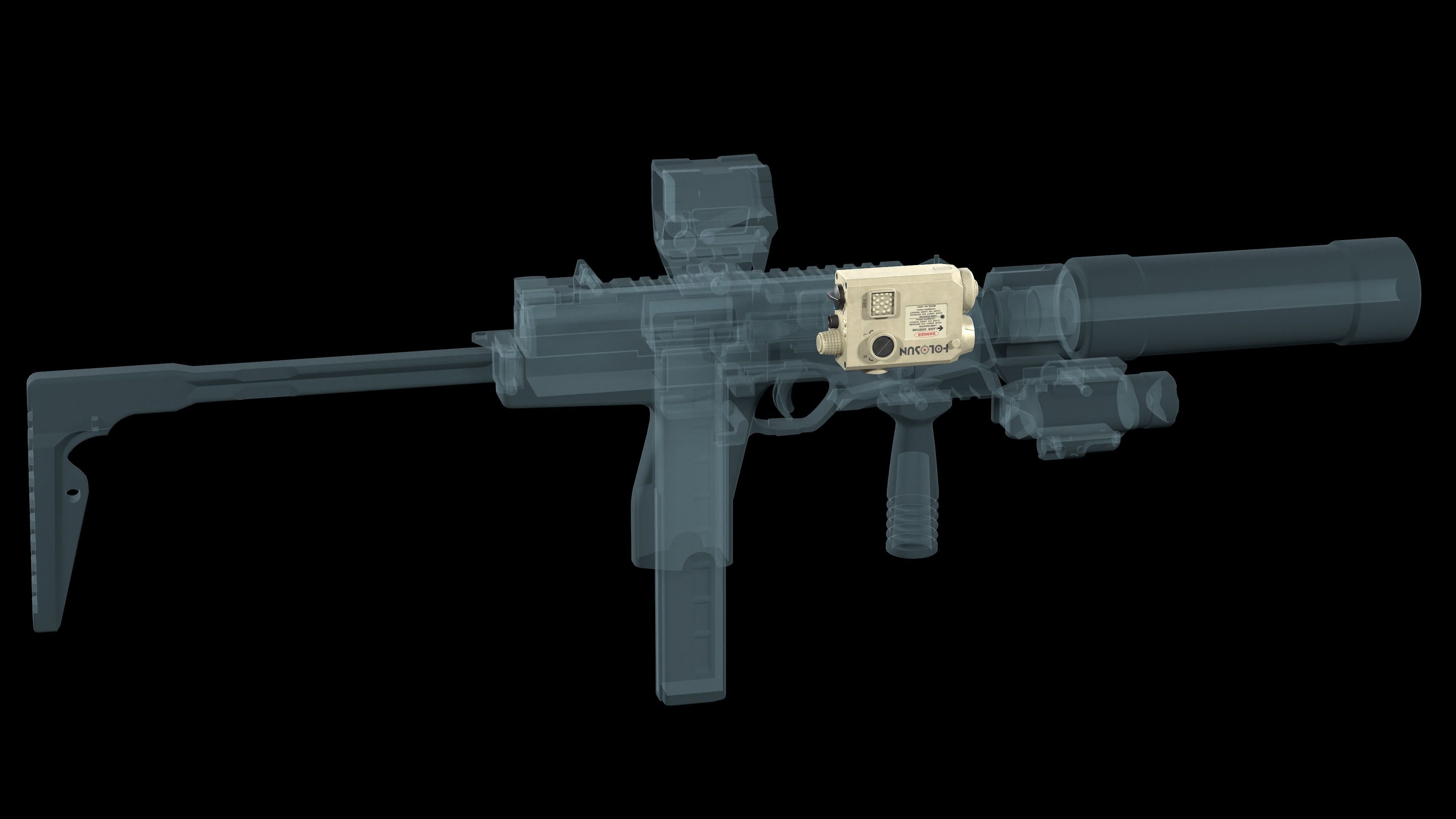 Tactical device Laser Sight Holosun LS321 Low-poly 3D model_6