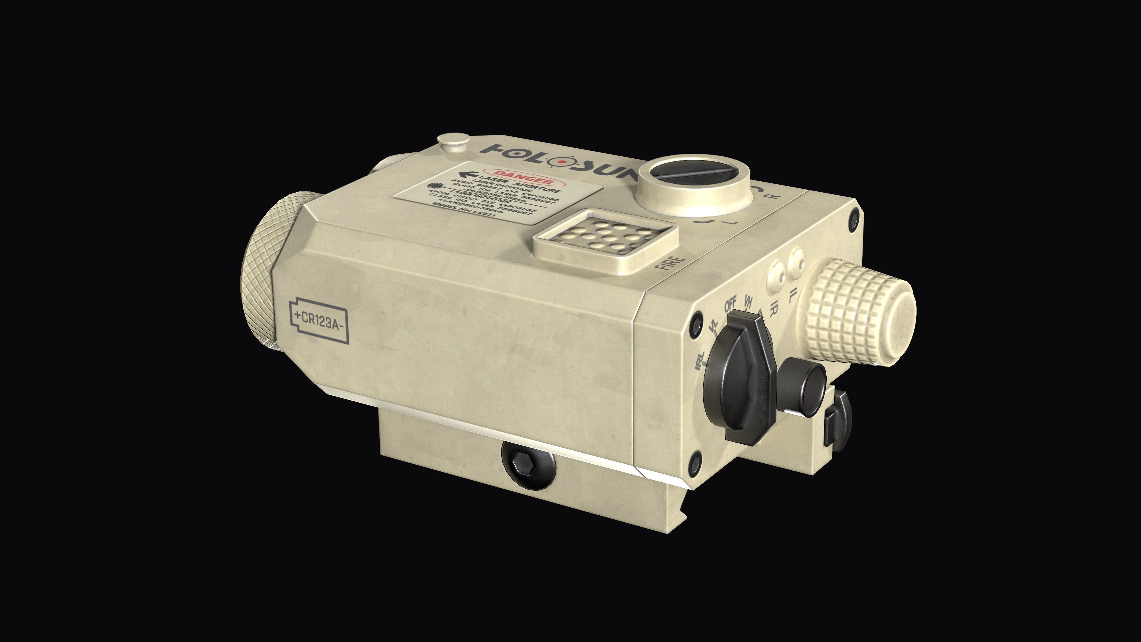 Tactical device Laser Sight Holosun LS321 Low-poly 3D model_8